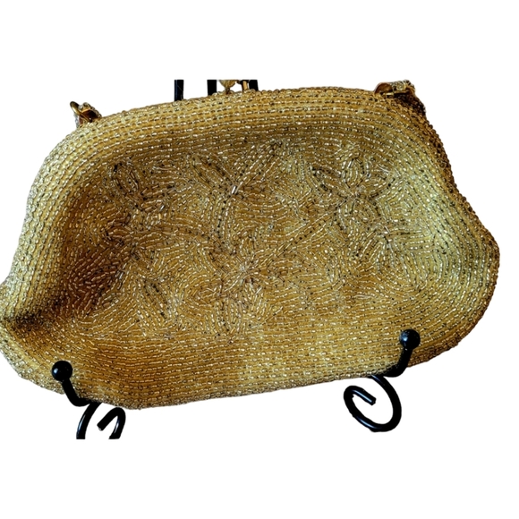 Richere Bag By Walborg Made in Japan Vintage Gold Hand Beaded Evening Bag - Picture 2 of 8